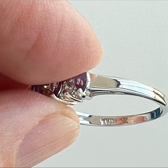 💜 Amethyst and cubic zirconia sterling silver (925) ring - Picture 10 of 11